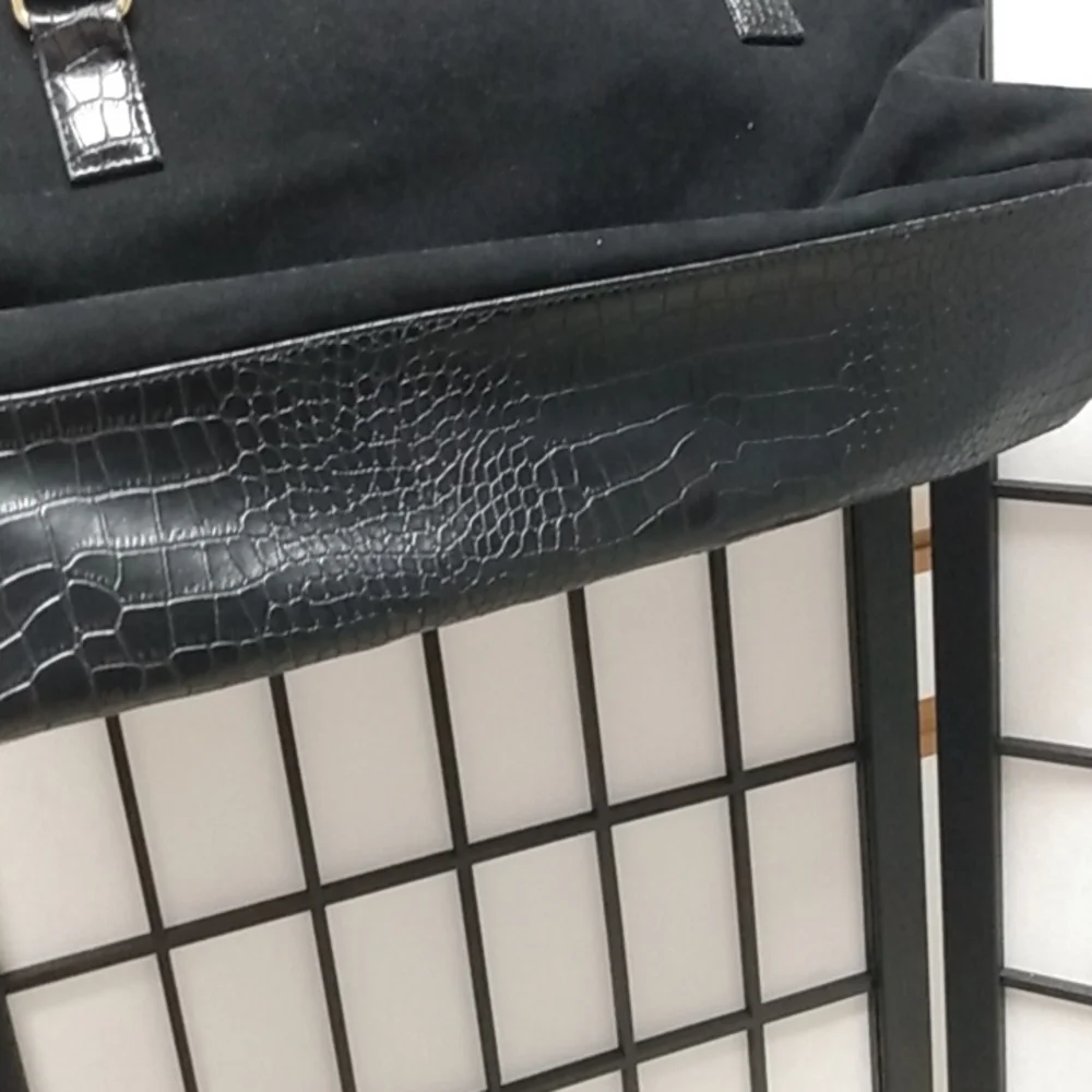 Black and Gray Suede Laptop messenger bag/tote NWOT